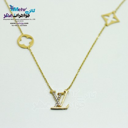 Louis vuitton v store necklace gold